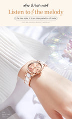 OLEVS 3605 Women's Watches Top Brand Fashion Mechanical Wristwatch Zircon Scale Watch for Ladies Waterproof Chronograph Date