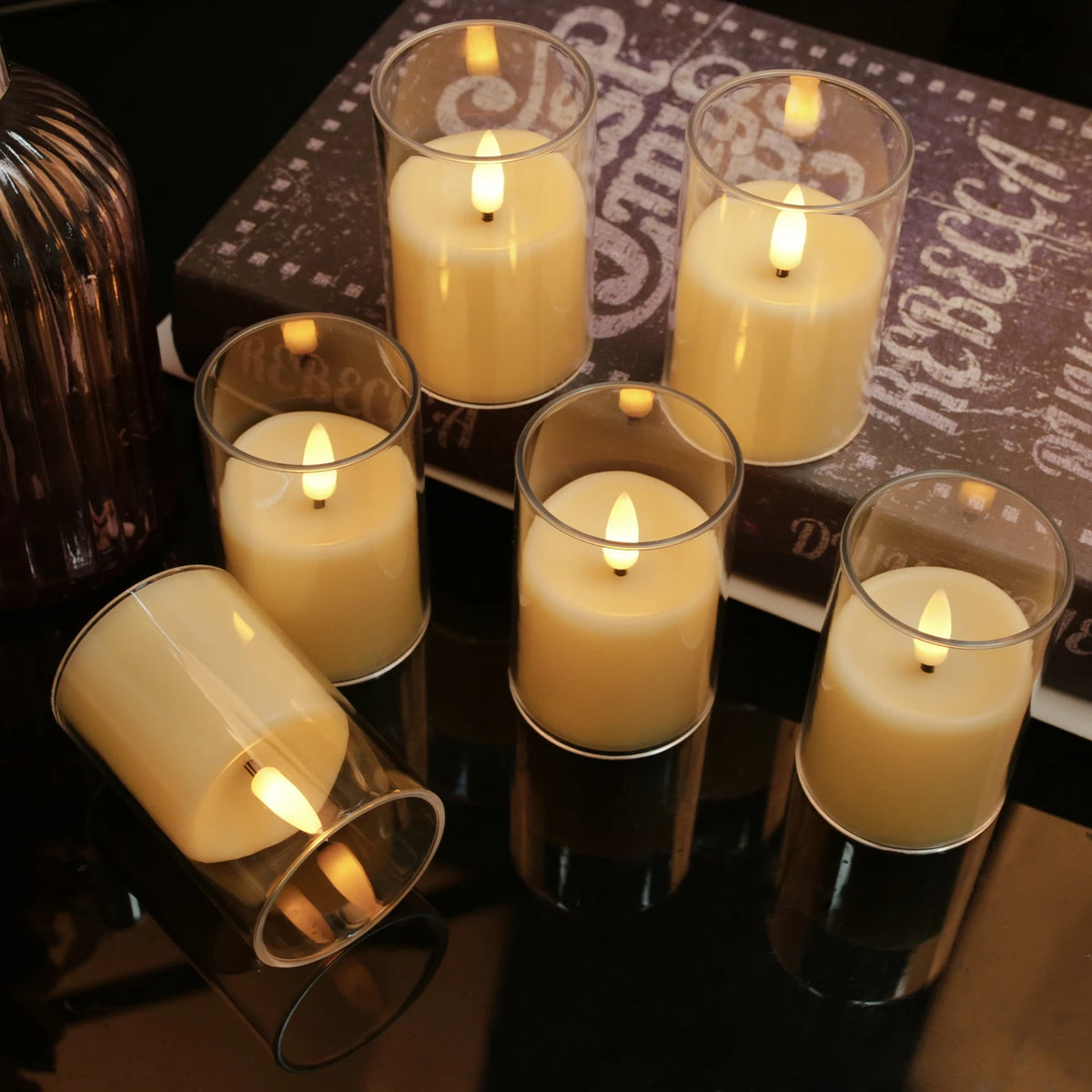 Flameless LED Electronic Candle with Remote Control LED Lighting with Flickering Flame Tea Lights Wedding Party Home Decor