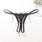 Sexy Open Crotch Panties Women Lace Mesh Lingeries Seamless Low Waist Perspective Briefs Lady Erotic Underpanties