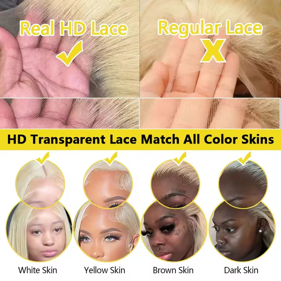 613 Blonde HD Transparent Lace Frontal Human Hair Wigs Tuneful 613 Malaysian Bone Straight 13x4 13x6 Lace Front Human Hair Wigs