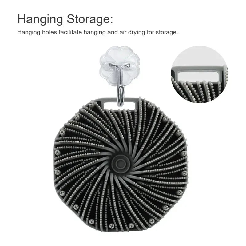 1pc Silicone Bath Brush Polygon Bath Rub Back Brush Exfoliating Massage Brush Bath Sponge Body Washing Tools Cleaning Tools