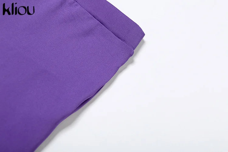kliou Casual Women 2 Piece Set Classic Tracksuits Solid Long Sleeve Zip-up Hood Tops+Slim Elastic Pants Sporty Concise Outfits