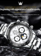 OLEVS 6654 Luxury Brand Original Automatic Man Watch Stainless Steel Waterproof Moon Phase Dual Calendar Mechanical Wristwatches