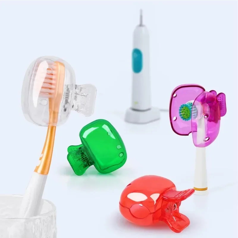 Toothbrush Covers Portable Toothbrush Protector Coverings Clips Tooth Brush Storage Head Cover Cap Tooth Brush Covers for Kids