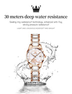 OLEVS Quartz Watch Women Japan Movement Waterproof Stainless Steel Ceramics Women Wristwatch Luxury Ladies watch Set Hot