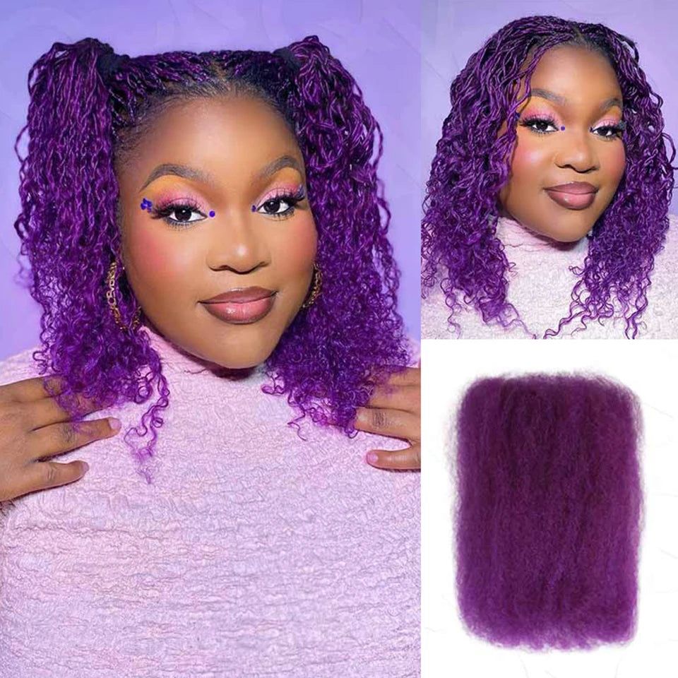 Black Pearl Top QVR Peruvian Kinky Curly Mini Twist Hair 50G/pc Afro Kinky Bulk Human Hair for Braiding 100% Remy Hair Bundles