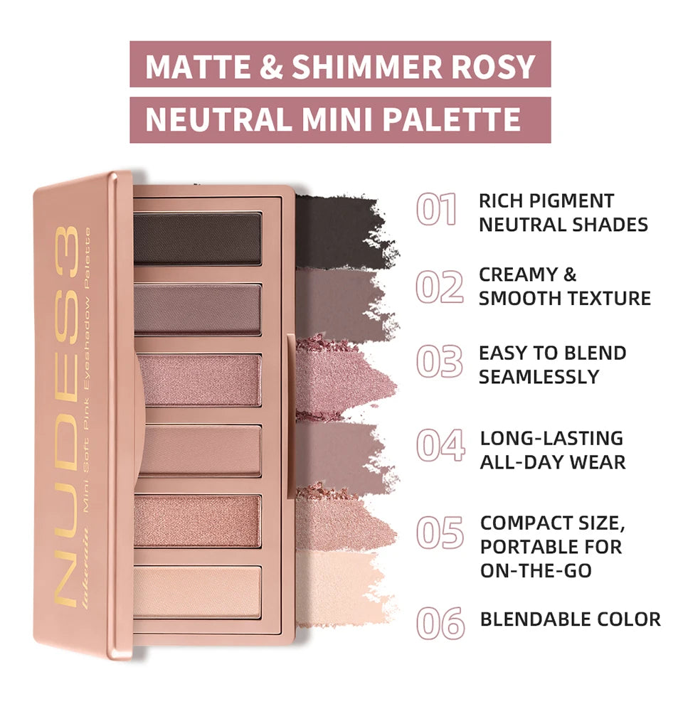 Eyeshadow Palette Long-Lasting Eye Makeup Rich Pigment Neutral Shades Blendable Color Matte Nudes Eyeshadow Palette Woman Makeup