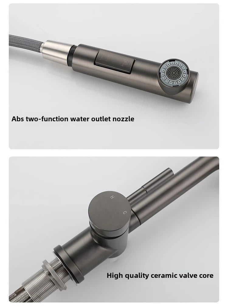 Hot Cold Touch on Kitchen Faucets Stainless Steel Pull Out Kitchen Sink Mixer Tap Black Smart Sensor Touch Kitchen Sink Faucet