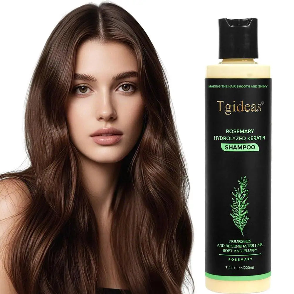 220ml Tgideas Organic Rosemary Hair Growth Shampoo Hydrolyzed Keratin Nourish Scalp Reduce Loss Unisex Shampoo Dry Fragile Hair