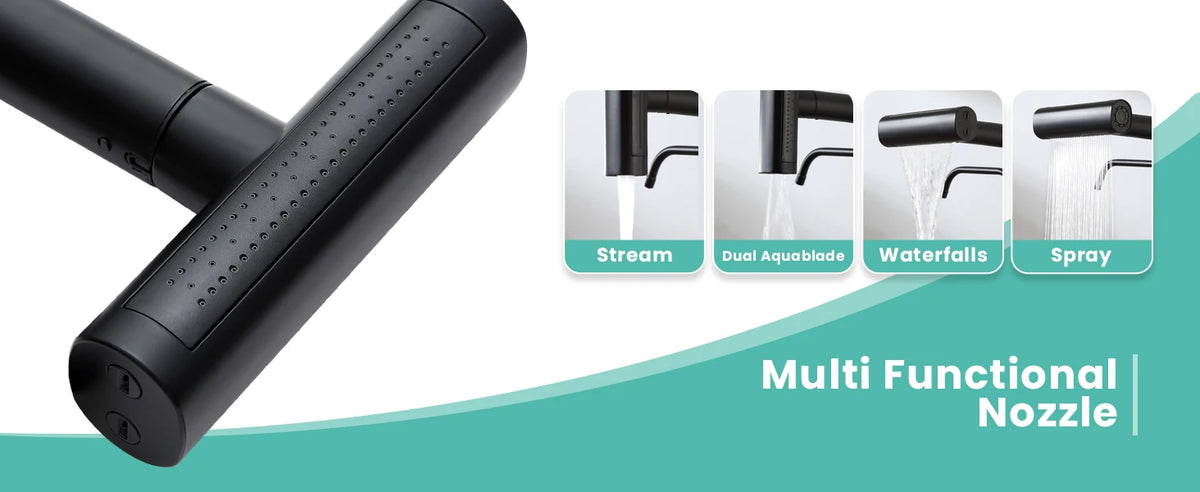 3 Way Pure Water Filter Kitchen Faucets Black Pull Out Filter Kitchen Sink Faucet Hot Cold Mixer Tap Pull Down Kitchen Faucet