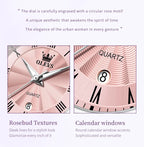OLEVS 5608 Retro Style Quartz Watch for Women Elegant Steel Strap Auto Date Waterproof Luminous Luxury Ladies Wristwatch