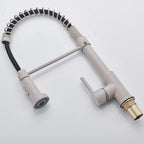 Kitchen Faucet Sink Faucet One Handle Spring Hot and Cold Water Tap Deck Mounted  Stream Sprayer Stainless Steel
