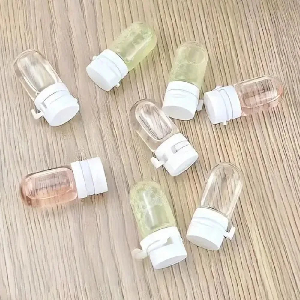 2/5PCS Clear Leak-Proof Travel Bottle for Makeup Remover & Lotion Containers Dispenser with Flip-Top Essence Bottled Separately