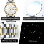 OLEVS 5568 Original Classic Man Watch Calendar Waterproof Steel Strap Luminous  Business Dress Men's Quartz Wristwatches