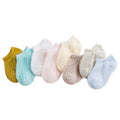 1Pair Summer Baby Short Ankle Socks Mesh Thin Cotton Unisex Solid Color Hollow Toddler Random Color