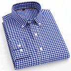 High Quality 100% Cotton Fashion Korena Popular Plaid Shirts for Men Slim Fit Formal Casual Shirt Trends Elegant Office Clothes