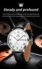 OLEVS 2920 Men Watch Fashion Business Roman Scale Waterproof Clock Luxury Brand Quartz Watch Leisure Calendar Week Men Watch