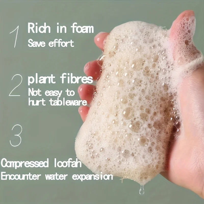 6pcs Natural Loofah Sponge for Deep Exfoliation, Gentle on Skin & Renew Skin, Bamboo Fiber Body Scrubber for Adults, Shower