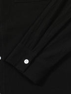 Autumn men's clothing 2025 new item men's solid color cotton and linen shirt stand up collar cardigan long sleeved casual busine