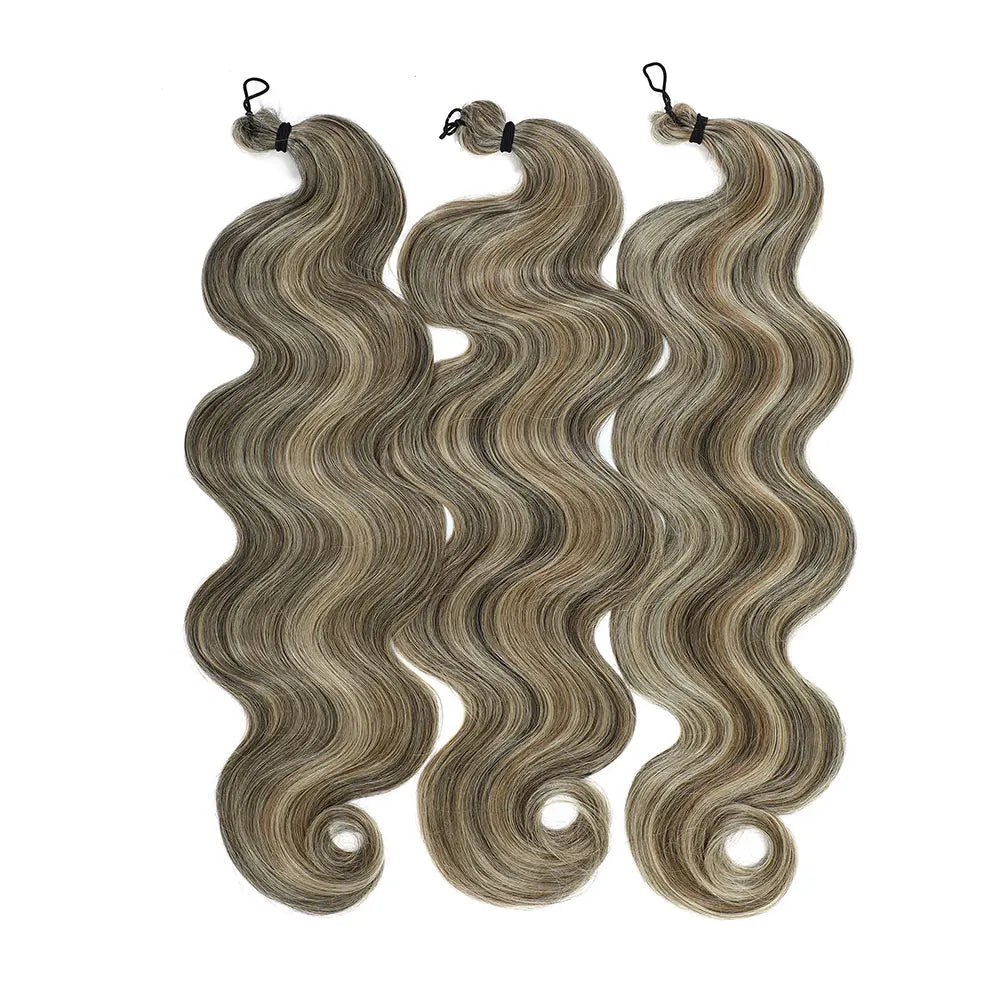 26 inch Body Wave Crochet Hair 3PCS Synthetic Braids Hair Ombre Blonde Balayage Natural Braiding Hair Extensions 300g/lot