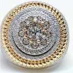 Milangirl  Clear Cubic Zircon Luxurious Round Men Ring   Wedding Band Male Rings Punk Rock Hip Hop Jewelry