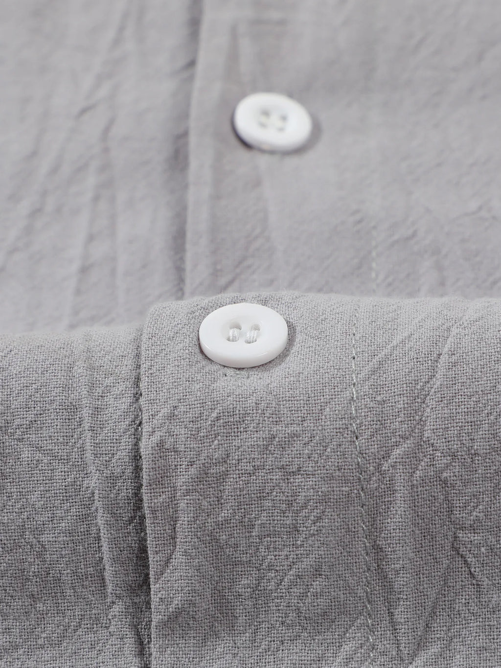 Autumn men's clothing 2025 new item men's solid color cotton and linen shirt stand up collar cardigan long sleeved casual busine