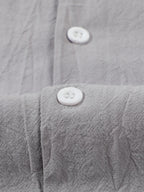 Autumn men's clothing 2025 new item men's solid color cotton and linen shirt stand up collar cardigan long sleeved casual busine