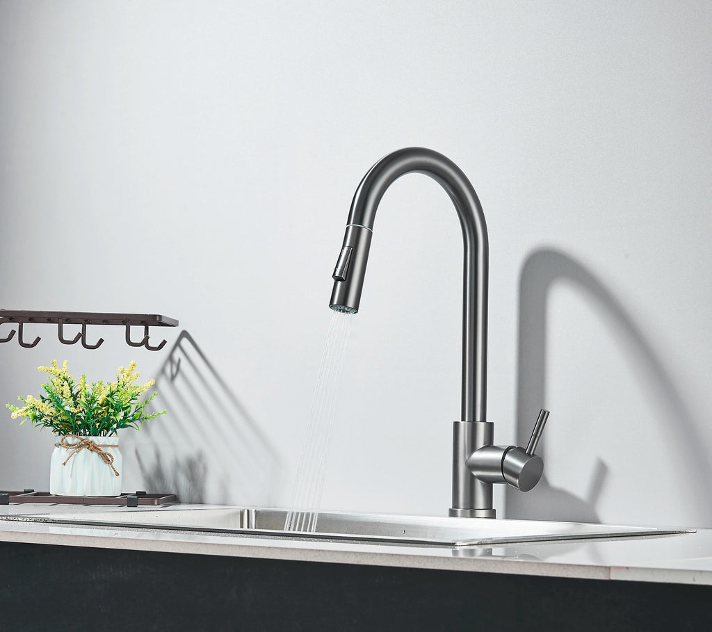Pull Out Intelligent Touch Kitchen Sink Faucet With Hot And Cold Mixing Sink Faucet That Can Rotate 360 Degrees