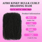 Afro Kinkys Bulk Synthetic Hair for Dreadlock Extensions Loc Repair Braiding Twist Tight Afro Kinky  Synthetic Hair for Loc