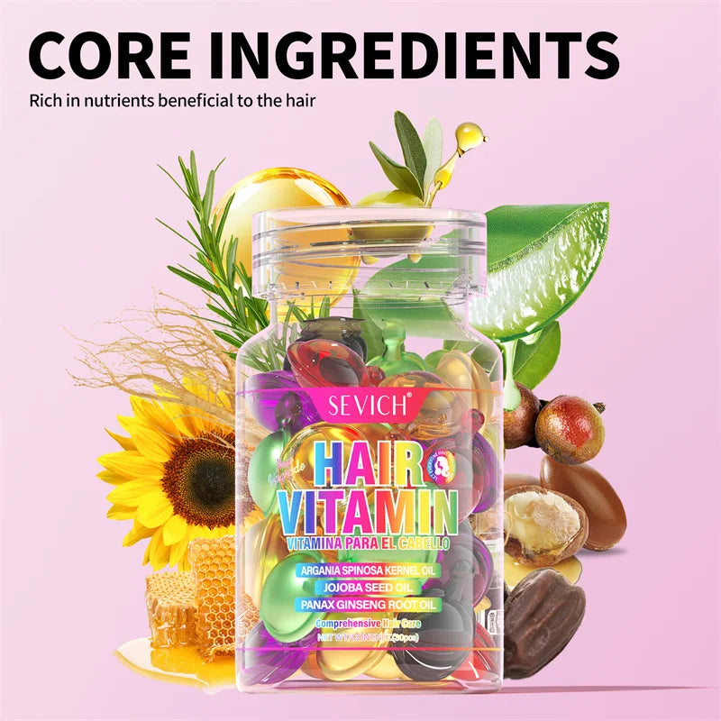 MIX Hair Vitamin Capsule Hair Treatment Oil Fast Restore Frizzy Hair Soft Smooth Shiny Keratin Complex Oil Hair Care Capsules