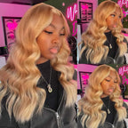 Body Wave 13x6 Honey Blonde Lace Frontal Wig Brazilian #27 Blonde Colored Human Hair Wigs For Women Pre Plucked 13X6 HD Lace Wig