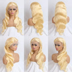 13x4 13x6 360 HD Transparent 613 Lace Frontal Wig Honey Blonde Color Brazilian Raw Body Wave Lace Front Human Hair Wig For Women