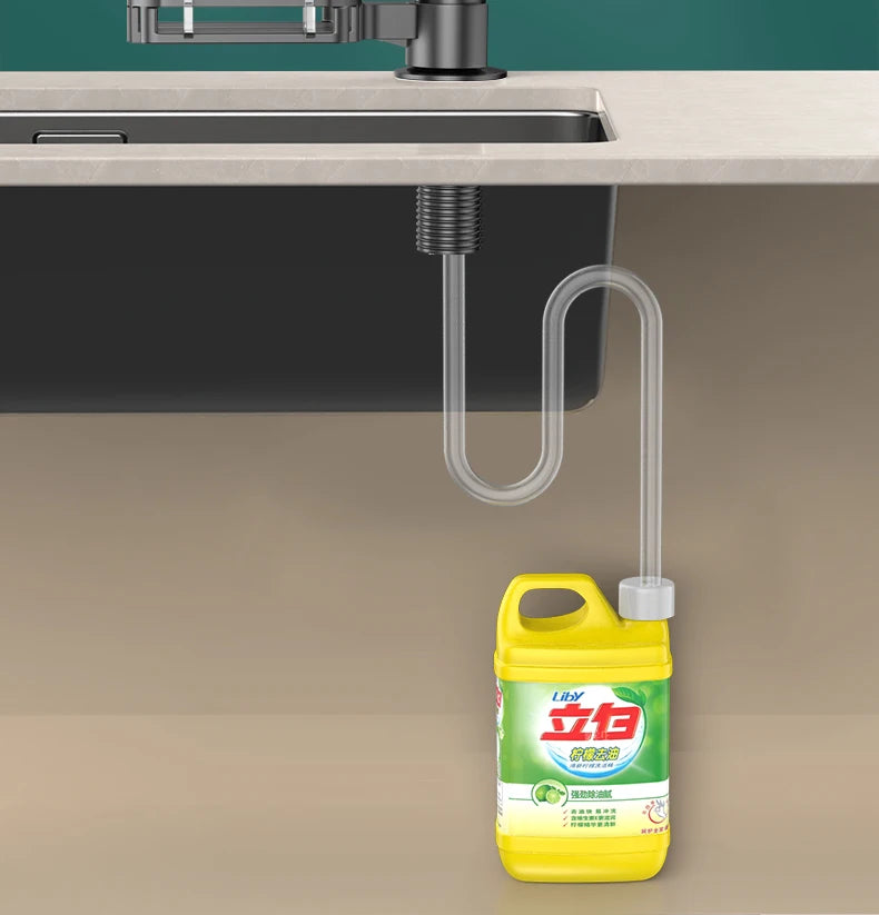 Kitchen Counrtertop Dishes Dispenser with Extention Tube Hand Press Soap Liquid Pump Plastic Soap Dispenser for Sink Accessories