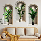 18 Styles Simulated Archway Niche Potted Plant Painting Wall Stickers Bedroom Living Room Hall Peel & Stick Art Mural Decals