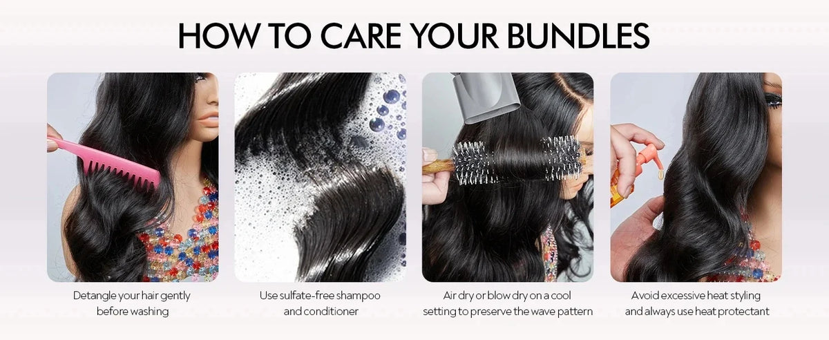 Loose Deep Wave Human Hair Bundles Unprocessed Brazilian Virgin Remy Curly Hair Extension Natural Black Color for Women