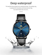 OLEVS 5869 Original Brand Fashion Men's Watch Simplicity Dial Trendy Quartz Watch Waterproof Date Milanese Mesh Belt  Wristwatch