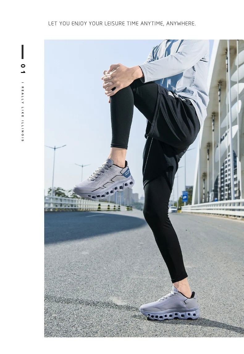 Men's Running Shoes Jogging Breathable Mesh Cushioning Non-Slip Outdoor Luxury Shoes Couple Trainer Race Sneakers Off-road Shoes