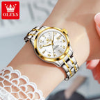 OLEVS 2910 Women's Watches Elegant Original Quartz Watch for Ladies Stainless Steel Waterproof Luminous Automatic Date Reloj