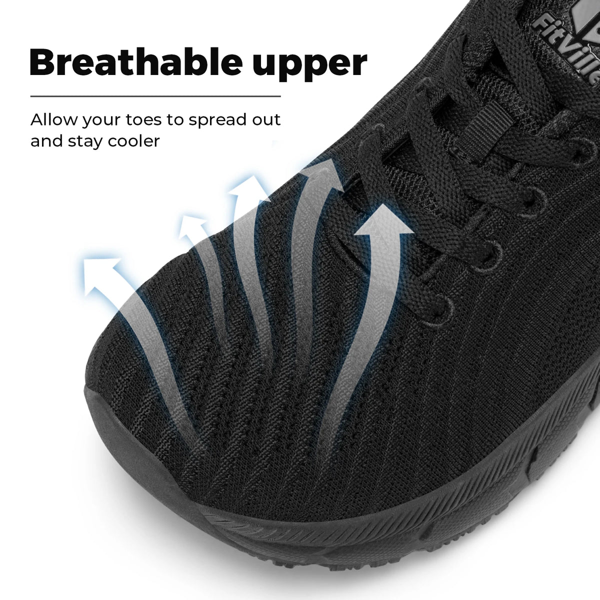 FitVille Wide Toe Box Shoes for Men Cushioned Well Extra Wide Width Shoes Non Slip Wide Lightweight Breathable Running Shoes