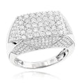 Ofertas Hip Hop Style Trendy Men Rings Copper Ring Iced Out Bling Pave Cubic Zirconia Geometry Ring Charms