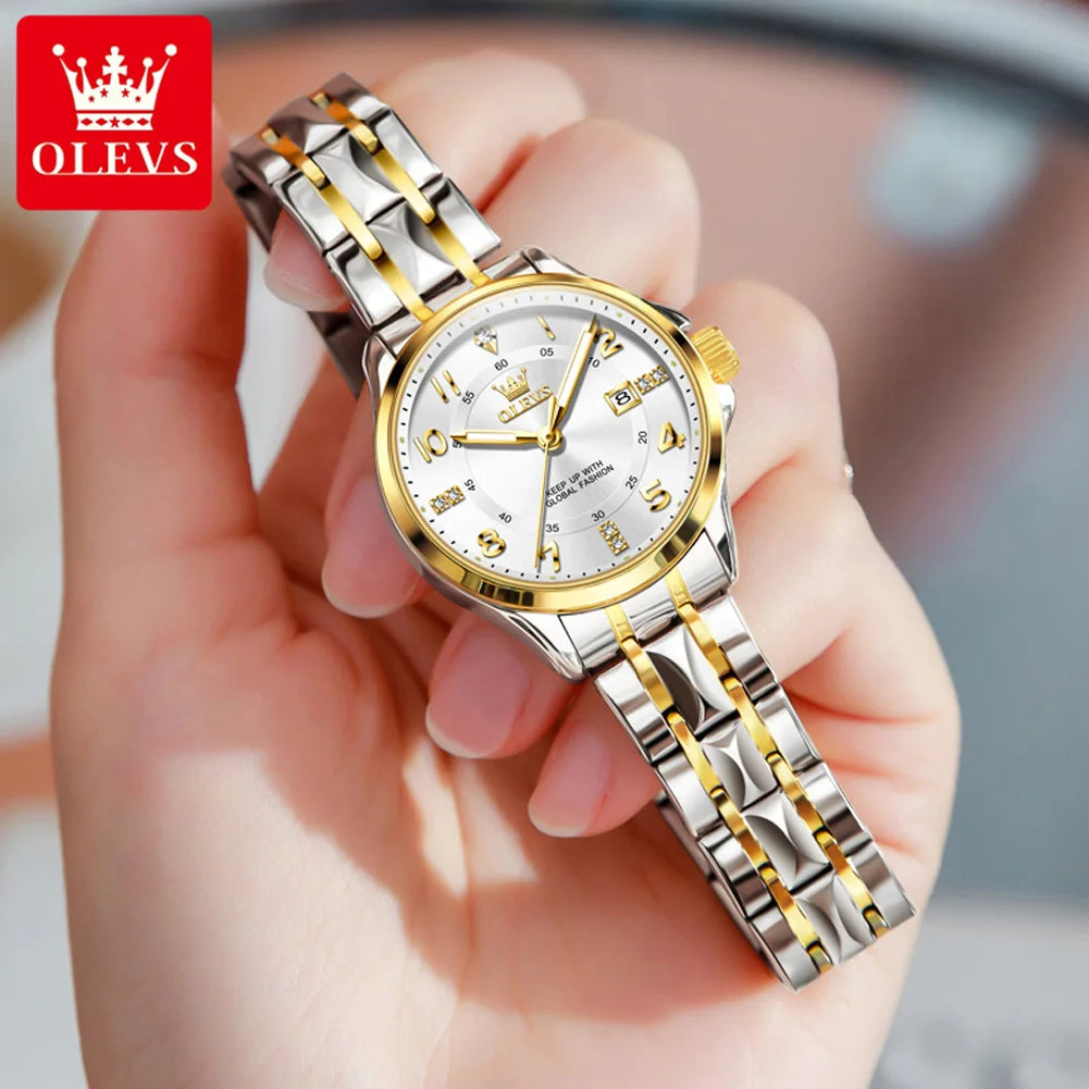 OLEVS elegant ladies' watches fashion trend 30m waterproof quartz watch for women calendar brand luminous genuine wristwatch