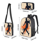 Football Print 3Pcs/Set Backpack with Messenger Bags ,Pencil Bags for Boy/Girl Best Gift Cartoon Student School Bags