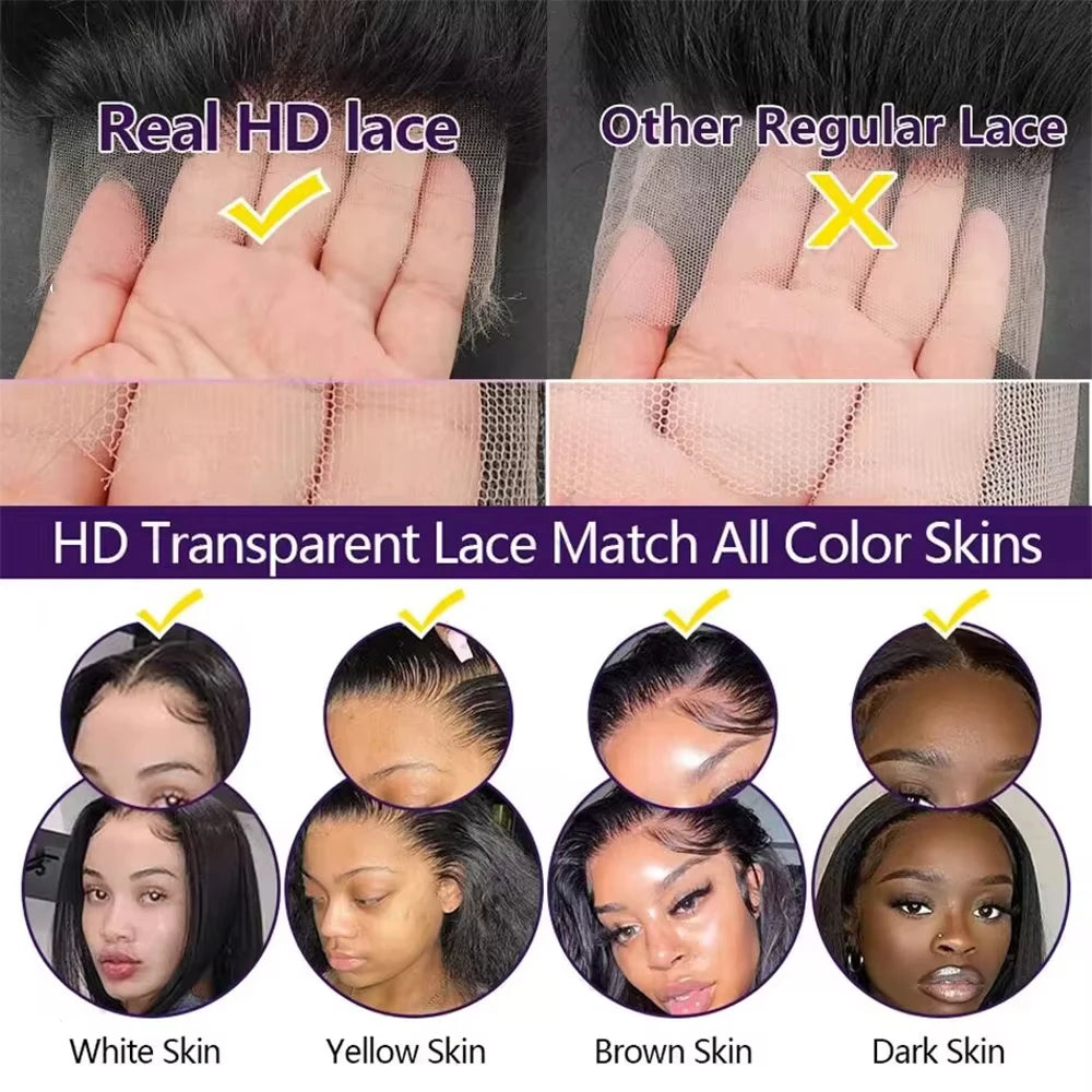 30 40 Inch Body Wave 13x6 HD Lace Frontal Wig Brazilian 13x4 Transparent Lace Front Human Hair Wigs For Women Pre Plucked