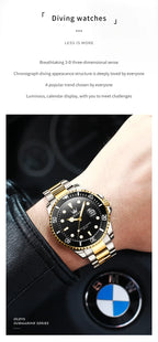 OLEVS 5885 Stainless Steel Calendar Luminous Mens Wristwatch Luxury Stainless Steel Waterproof Quartz Watch for Men Sport Reloj