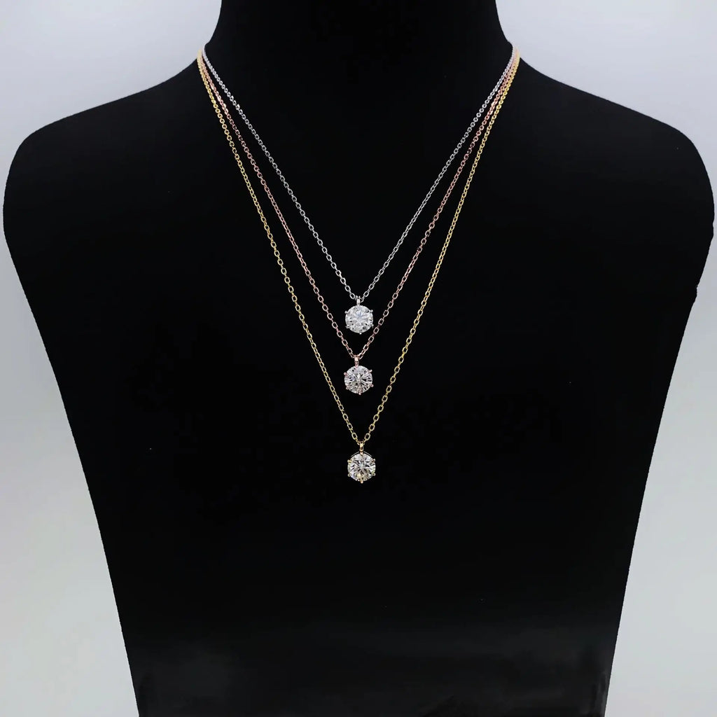 PureMax 1ct 2ct 3ct D Color VVS1 Moissanite Diamond Top Quality 18K Gold Plated Pendant Necklace Fine Jewelry Gifts Wholesale
