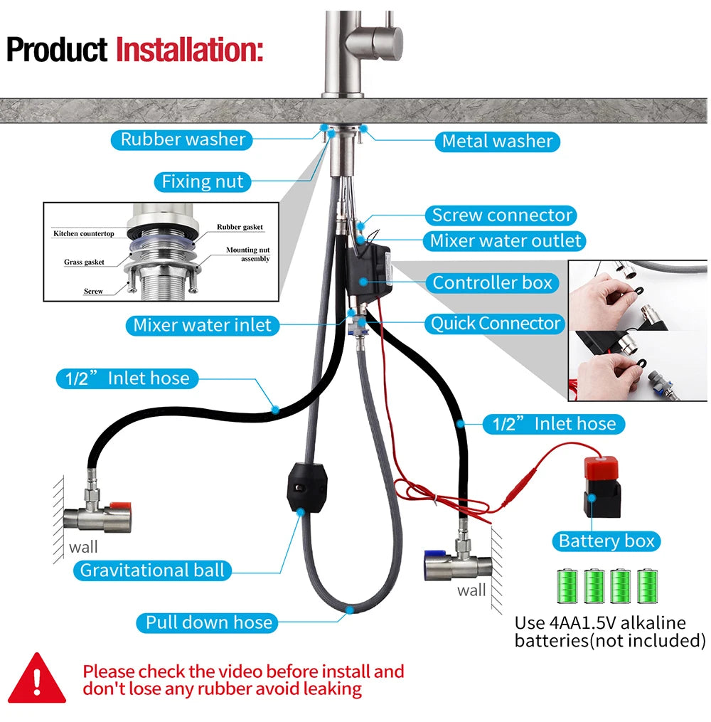 Hot Cold Touch on Kitchen Faucets Stainless Steel Pull Out Kitchen Sink Mixer Tap Black Smart Sensor Touch Kitchen Sink Faucet