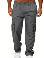 Men's Cargo Pants Sweatpants Outdoor Loose Straight Long Trousers Summer Casual Multi-Pocket Durable Workwear Male Trousers