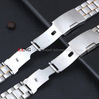 Curved End Watchband Men Women Metal Bracelets 20mm 22mm Stainless Steel Sport Strap Universal Replacement Wristband Accessories