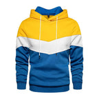 2025 New Men's Patchwork Hoodie Outdoor Casual Sportswear Street Fashion Men's Fleece Thermal Hooded Sweatshirt Fall Winter Coat