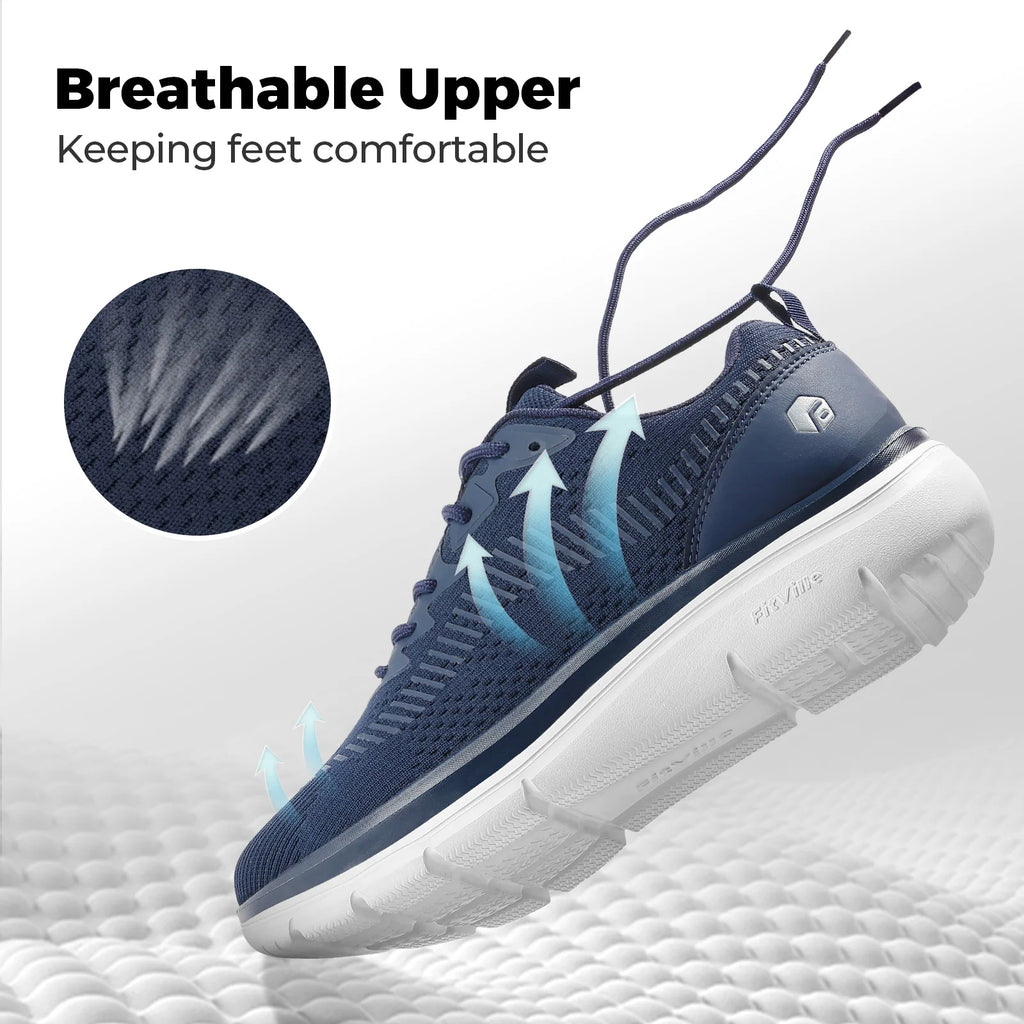 FitVille Men's Walking Shoes Lightweight Wide Men Sneakers Comfortable Casual Sports Running Shoes for Men for Plantar Fasciitis